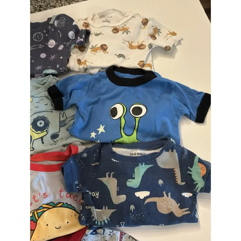 Lot of 10 Baby Boys PJ Sets Size 3T